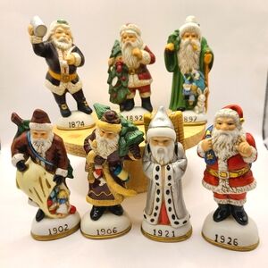 7 Lenox 1994 Memories of Santa Porcelain Figurines 4.5"